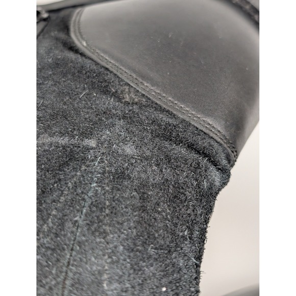 Vtg Y2K Black Leather Suede Studded Ankle Moto Boots Womens 9 EU 40 - Picture 11 of 13